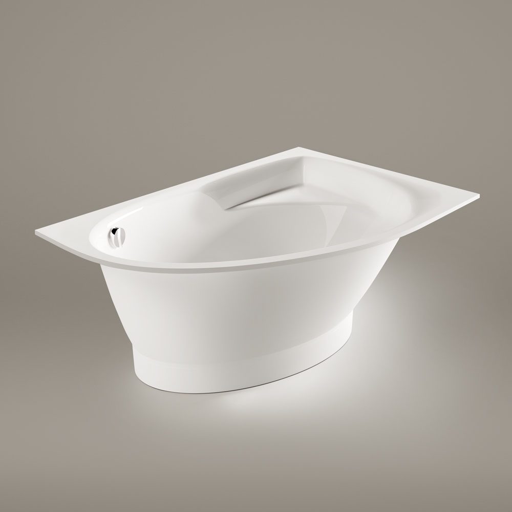 Hörnbadkar PAA TRE 170 A 170x100 cm, vänster, gjutmarmor – 5