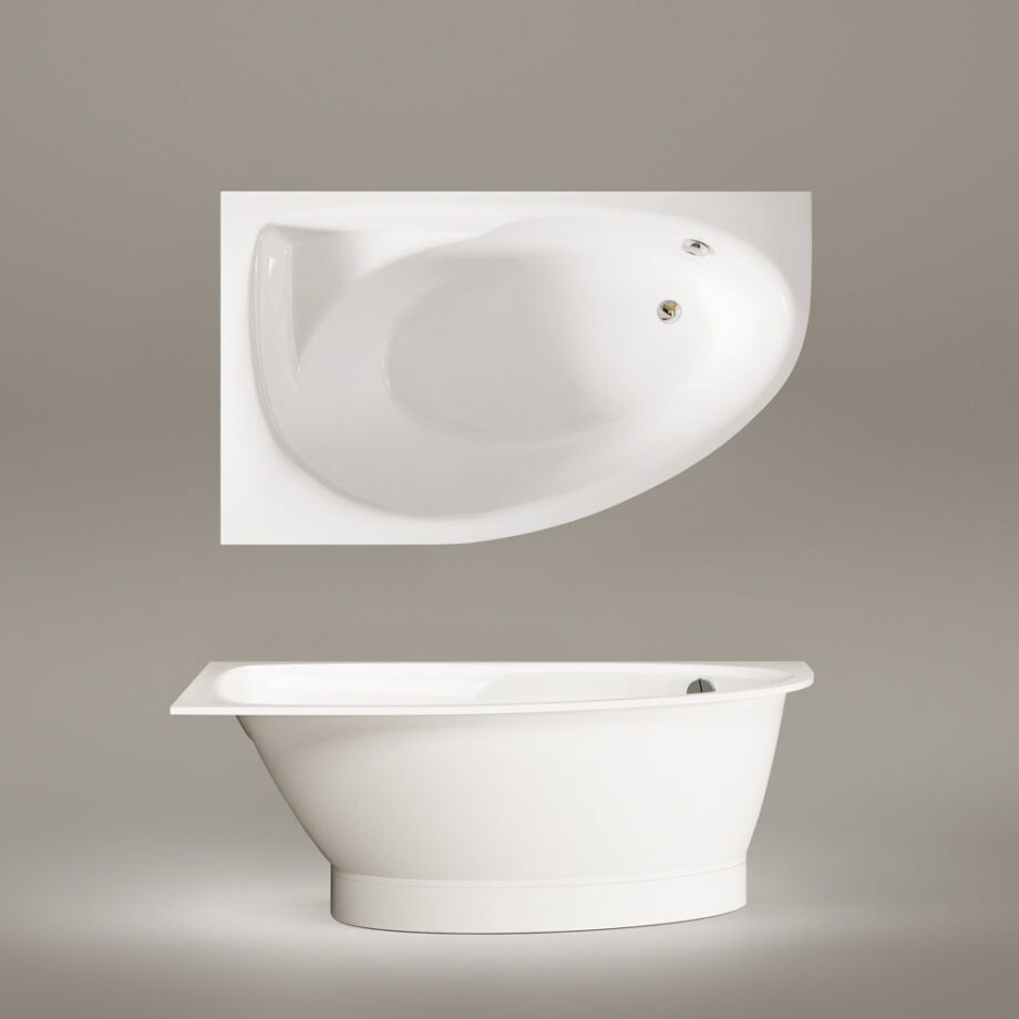 Hörnbadkar PAA TRE 170 D 170x100 cm, höger, gjutmarmor – 3
