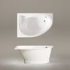 Nurgavann PAA TRE 150 D 150×100 cm, parempoolne, läikiv kivimass 4 Hörnbadkar PAA TRE 150 D 150x100 cm, höger, gjutmarmor – 4