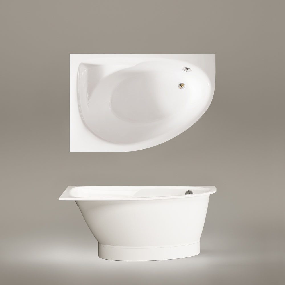 Hörnbadkar PAA TRE 150 D 150x100 cm, höger, gjutmarmor – 4