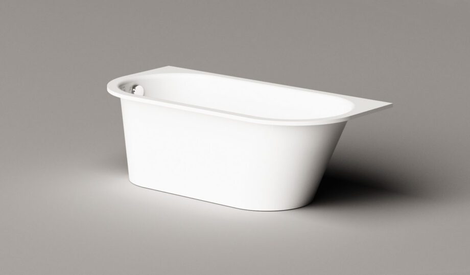 Sisseehitatav kivivann PAA VARIO M BC 156×75 cm, ümarad nurgad B ja C, läikiv kivimass 10 Inbyggnadsbadkar PAA VARIO M BC 156x75 cm, gjutmarmor – 10