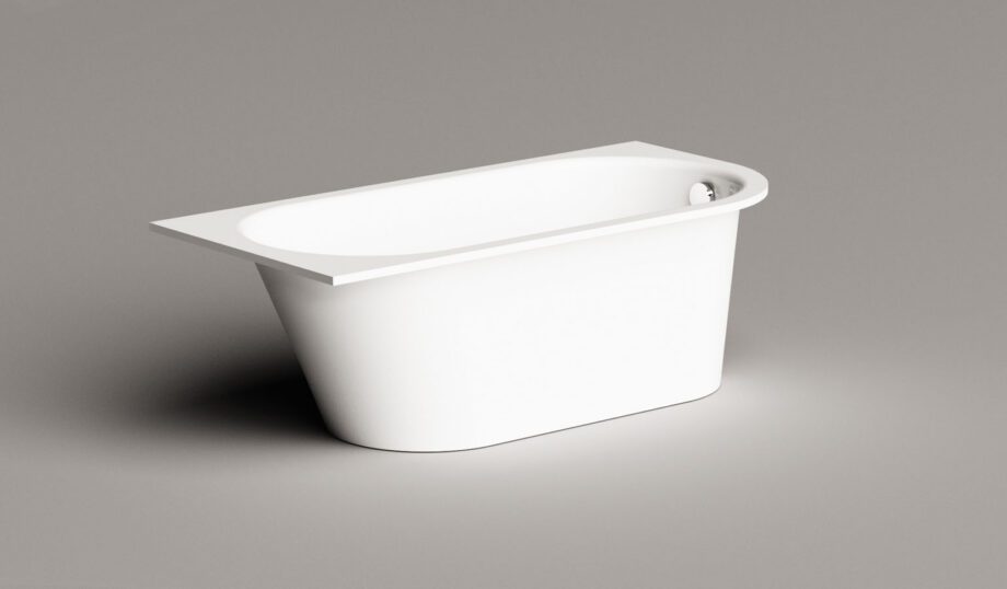 Sisseehitatav kivivann PAA VARIO M D 158×75 cm, ümar nurk D, läikiv kivimass 10 Inbyggnadsbadkar PAA VARIO L D 168x75 cm, gjutmarmor – 10