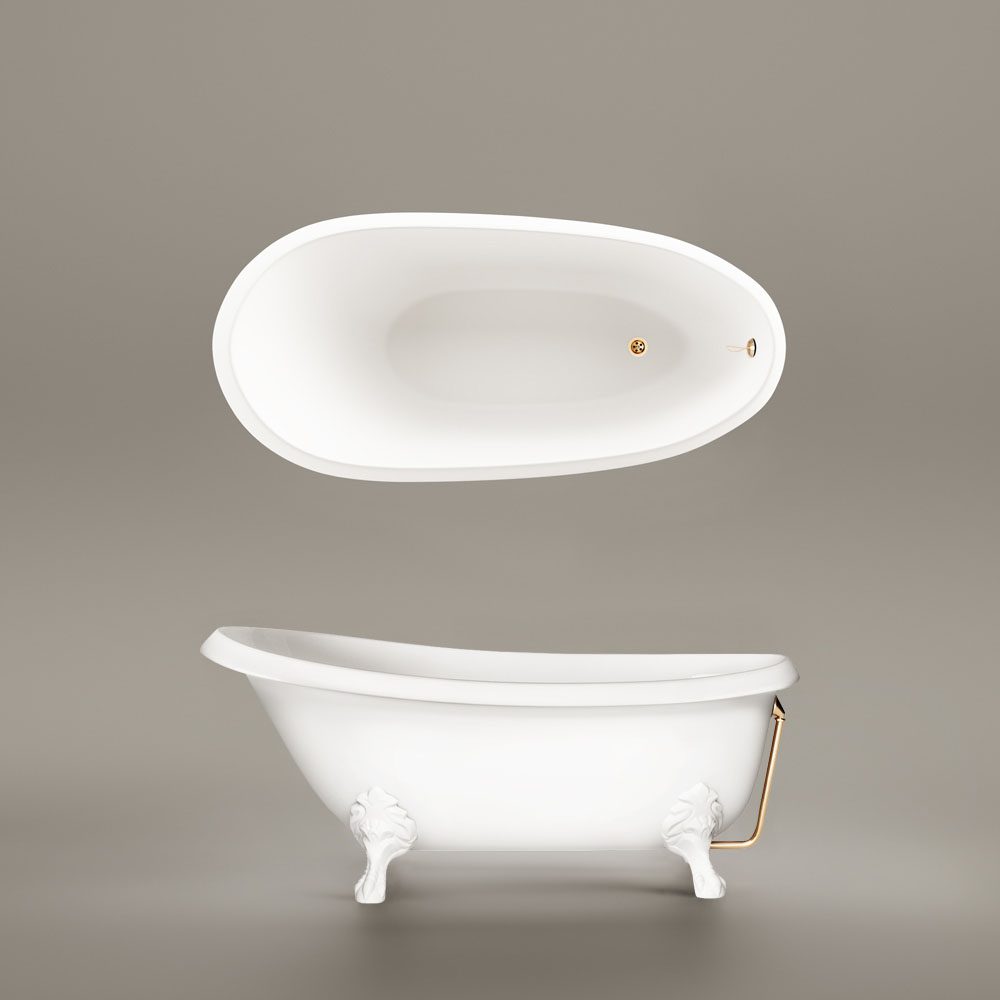 Badkar på tassar PAA VICTORIA 170x83 cm, gjutmarmor – 3