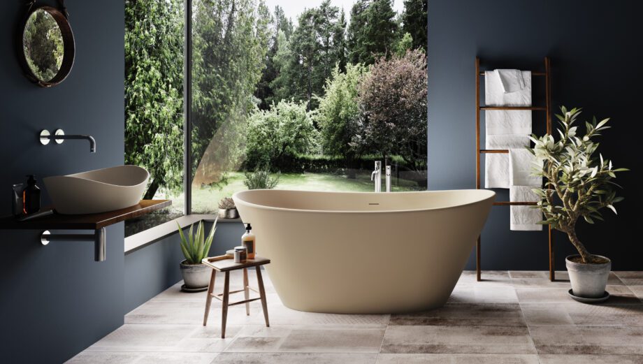 Eraldiseisev kivivann PAA AMORE 160×85 cm, matt Silkstone 4 Fristående badkar PAA AMORE 160x85 cm, Silkstone – 4