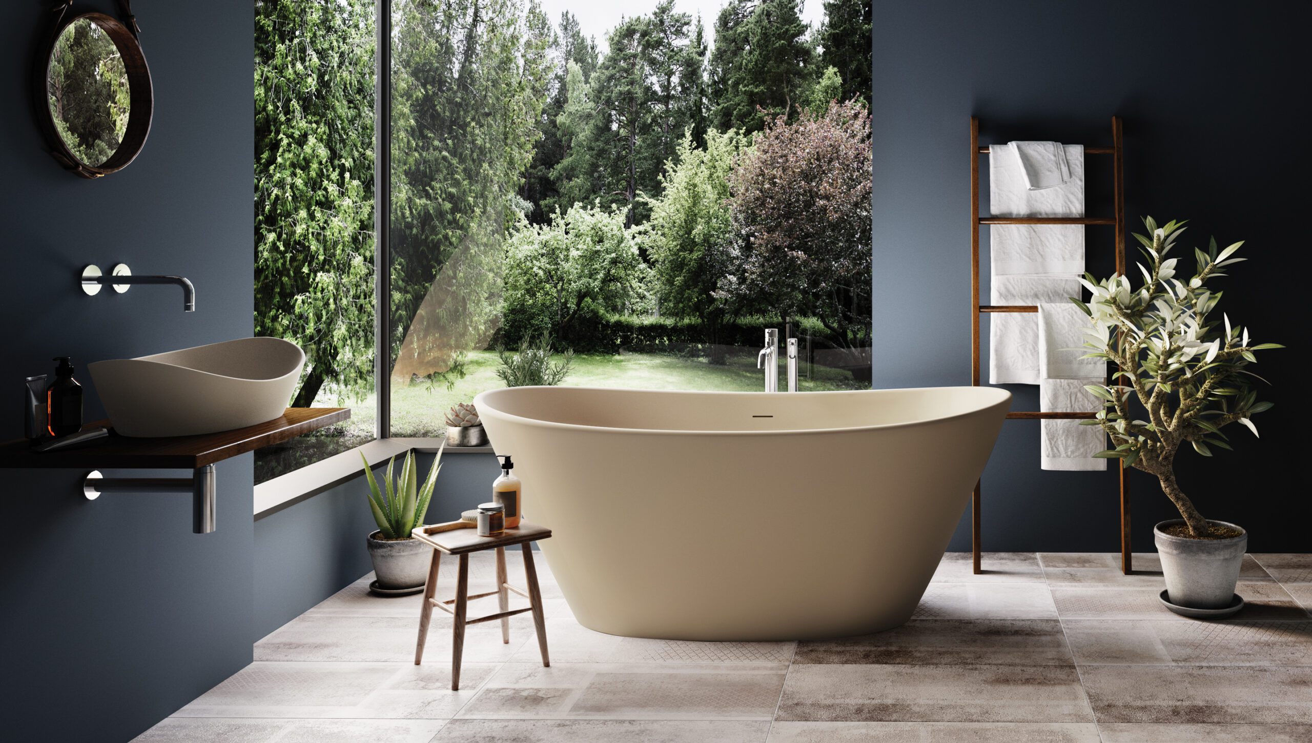 Fristående badkar PAA AMORE 160x85 cm, Silkstone – 4