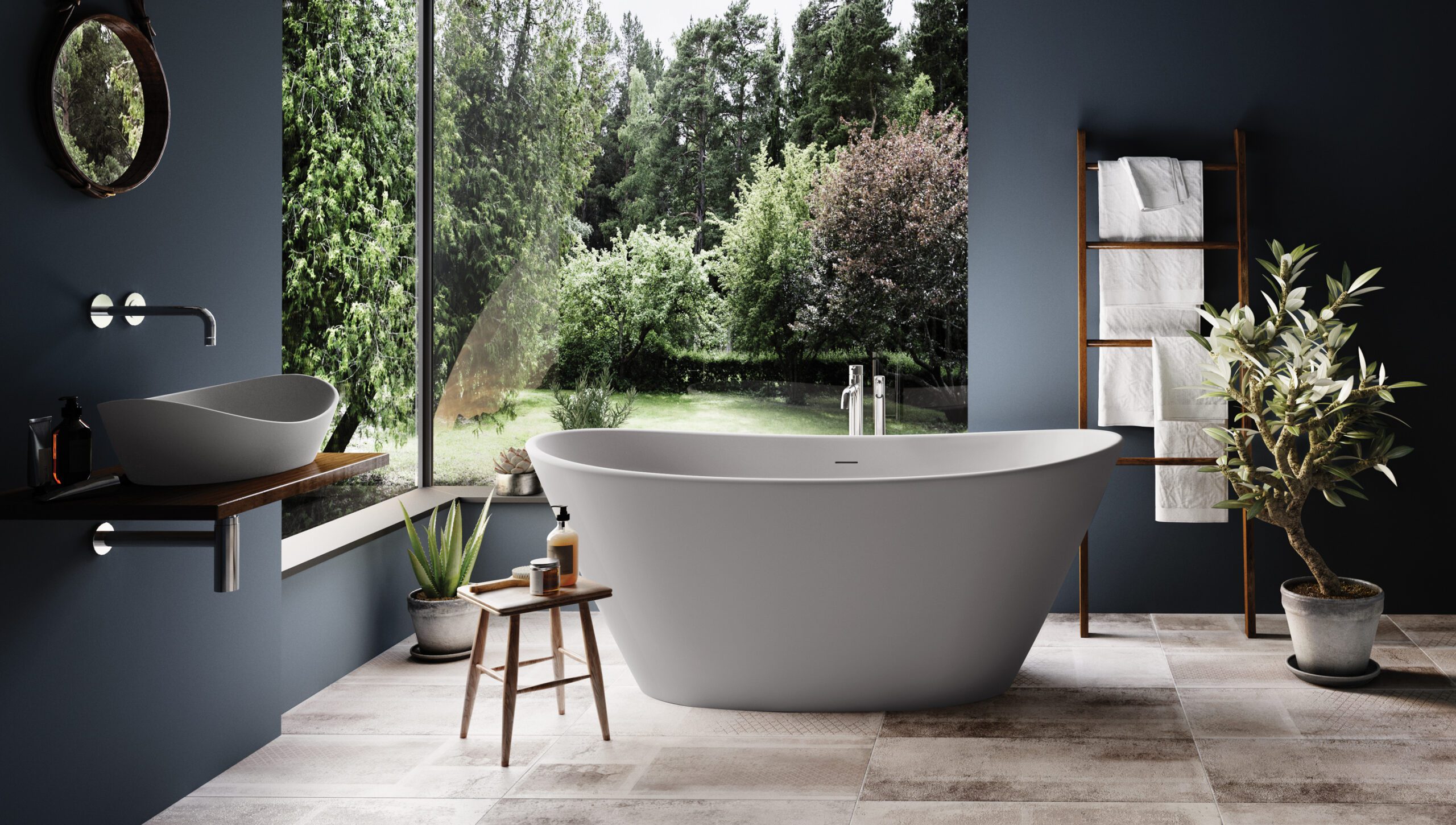 Fristående badkar PAA AMORE 160x85 cm, Silkstone – 3