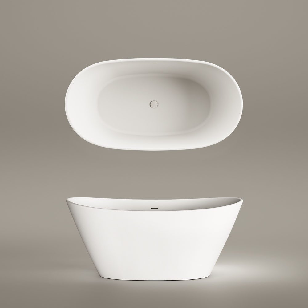 Fristående badkar PAA AMORE 160x85 cm, Silkstone – 8