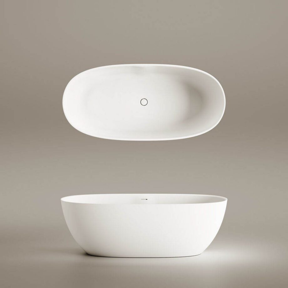 Eraldiseisev kivivann PAA BELLA 170×80 cm, matt Silkstone 9 Fristående badkar PAA BELLA 170,5x80 cm, Silkstone – 9