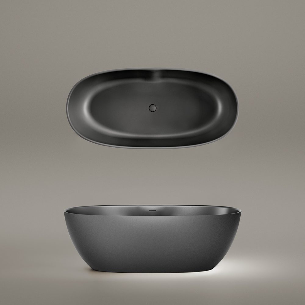 Fristående badkar PAA BELLA 170,5x80 cm, svart Graphite – 3