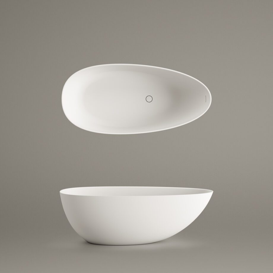 Fristående badkar PAA BELLA OVO 170x80 cm, Silkstone – 2