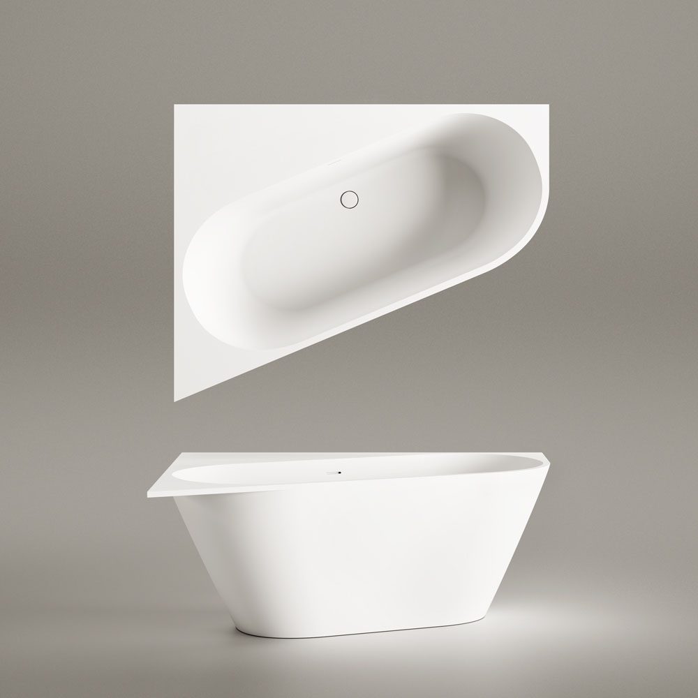 Hörnbadkar PAA DECO CORNER D 160x127 cm, höger, Silkstone – 6