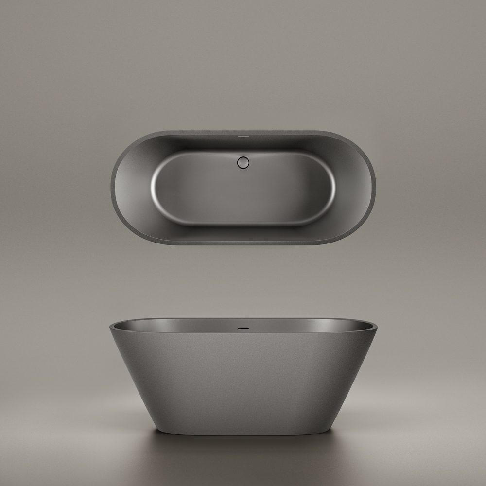 Fristående badkar PAA DECO NUDO 166x72,5 cm, svart Graphite – 3