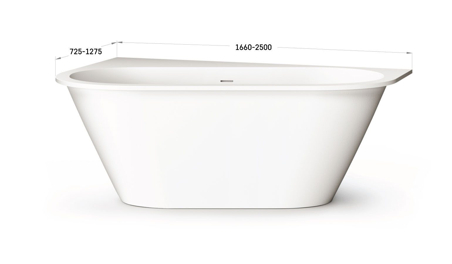 Måttbeställt badkar PAA DECO SHAPE L, Silkstone