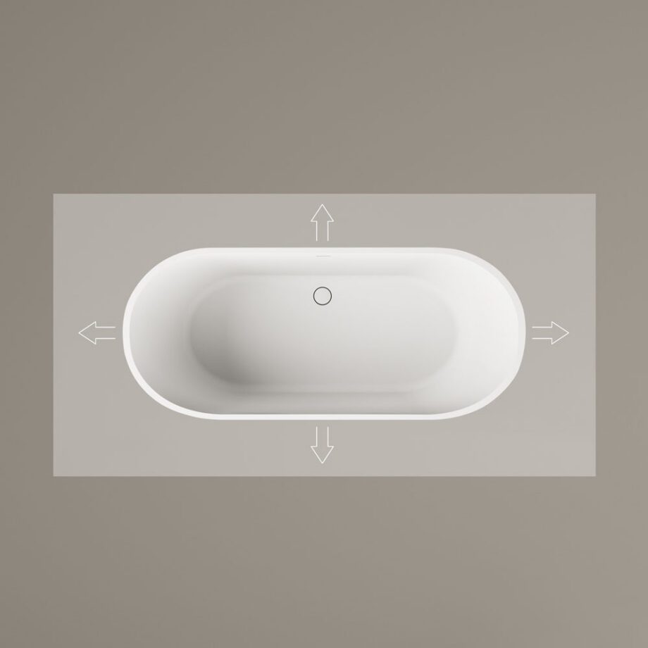 Mõõdu järgi kivivann PAA DECO SHAPE M kuni 180×85 cm, matt Silkstone 4 Måttbeställt badkar PAA DECO SHAPE L, Silkstone – 4