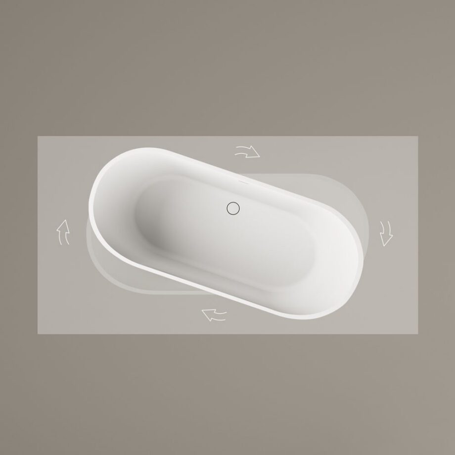 Mõõdu järgi kivivann PAA DECO SHAPE M kuni 180×85 cm, matt Silkstone 5 Måttbeställt badkar PAA DECO SHAPE L, Silkstone – 5