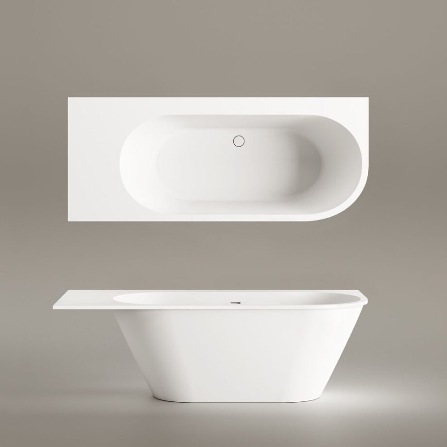 Mõõdu järgi kivivann PAA DECO SHAPE RE D 170–200×82,5 cm, matt Silkstone 9 Måttbeställt badkar PAA DECO SHAPE RE D, Silkstone – 9