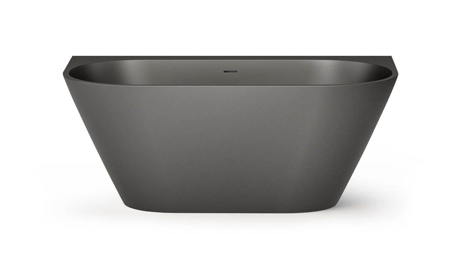 Badkar mot vägg PAA DECO WALL 166x81 cm, svart Graphite