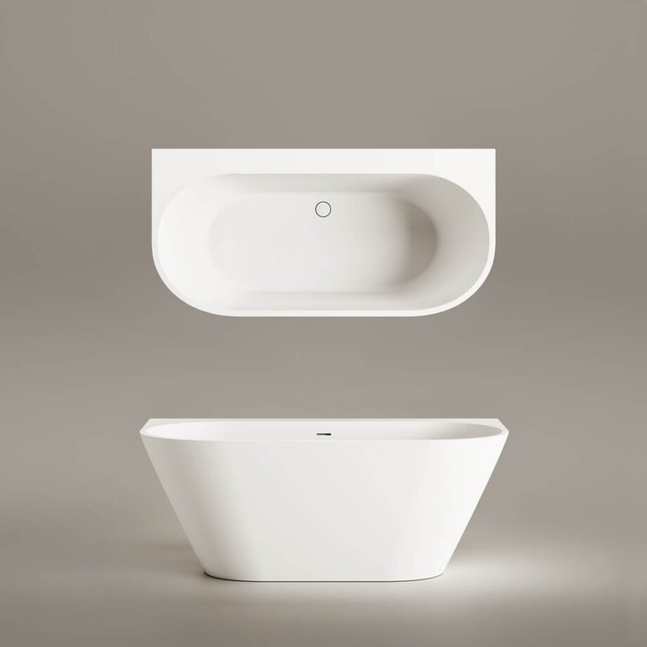 Seinaäärne kivivann PAA DECO WALL 166×81 cm, matt Silkstone 8 Badkar mot vägg PAA DECO WALL 166x81 cm, Silkstone – 8