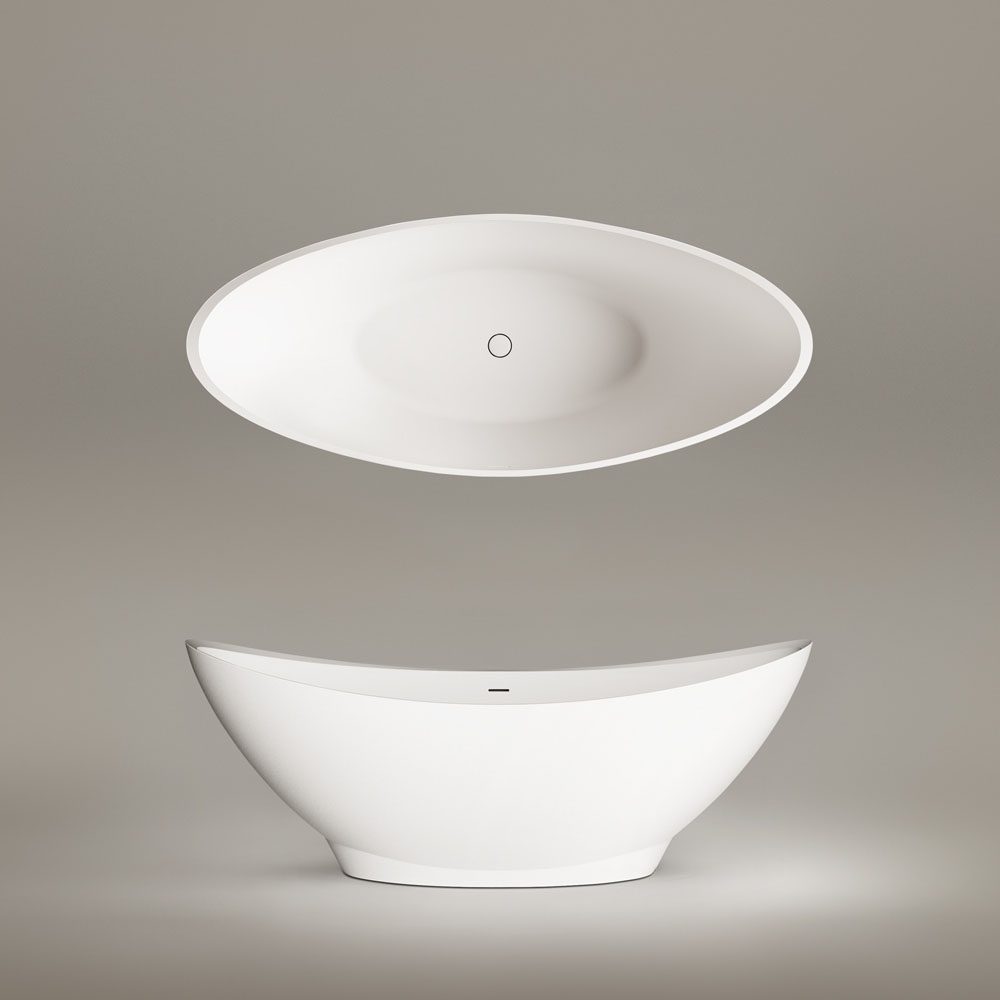 Fristående badkar PAA FELICE 194,5x83 cm, Silkstone – 6