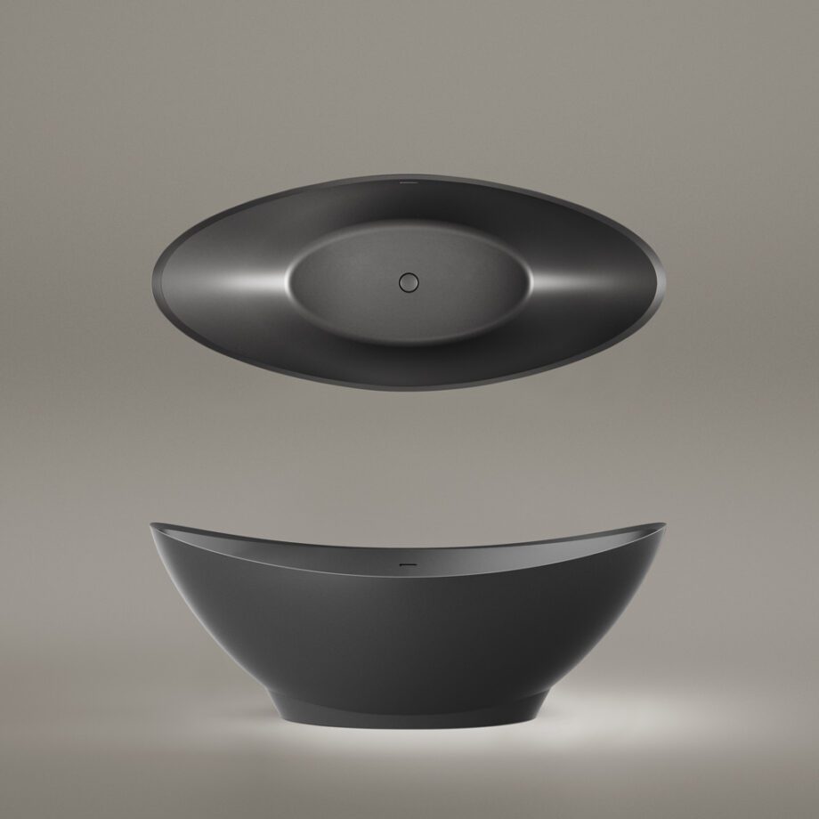 Fristående badkar PAA FELICE 194,5x83 cm, svart Graphite – 3