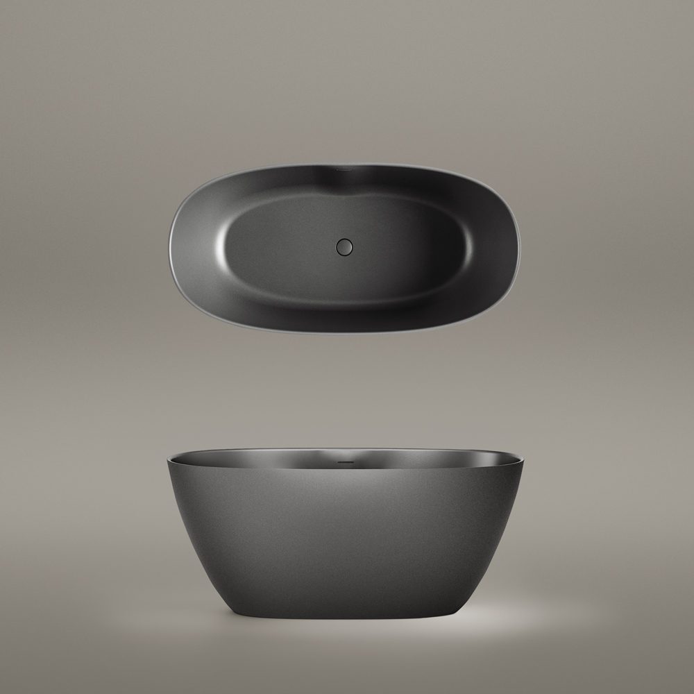 Fristående badkar PAA PERLA 145 145x71 cm, svart Graphite – 4