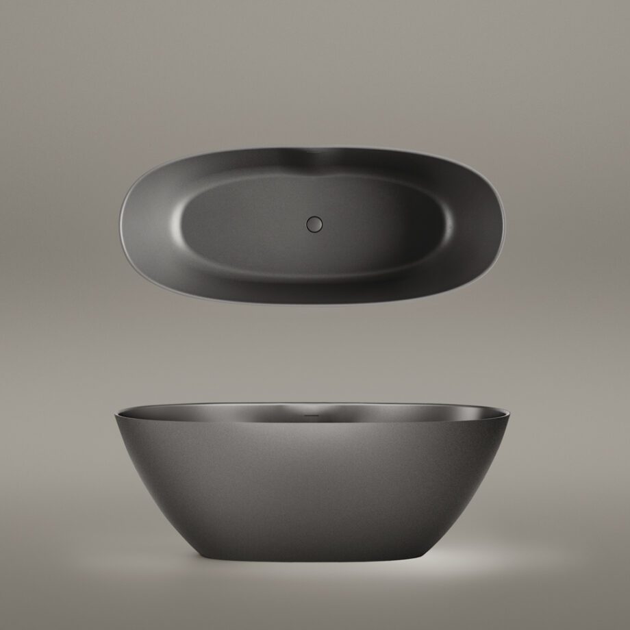 Must eraldiseisev kivivann PAA PERLA 175 175×76 cm, Graphite, matt 3 Fristående badkar PAA PERLA 175 175x76 cm, svart Graphite – 3