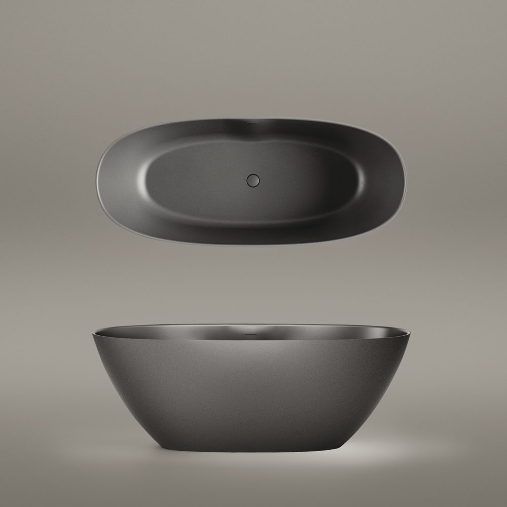Fristående badkar PAA PERLA 175 175x76 cm, svart Graphite – 3