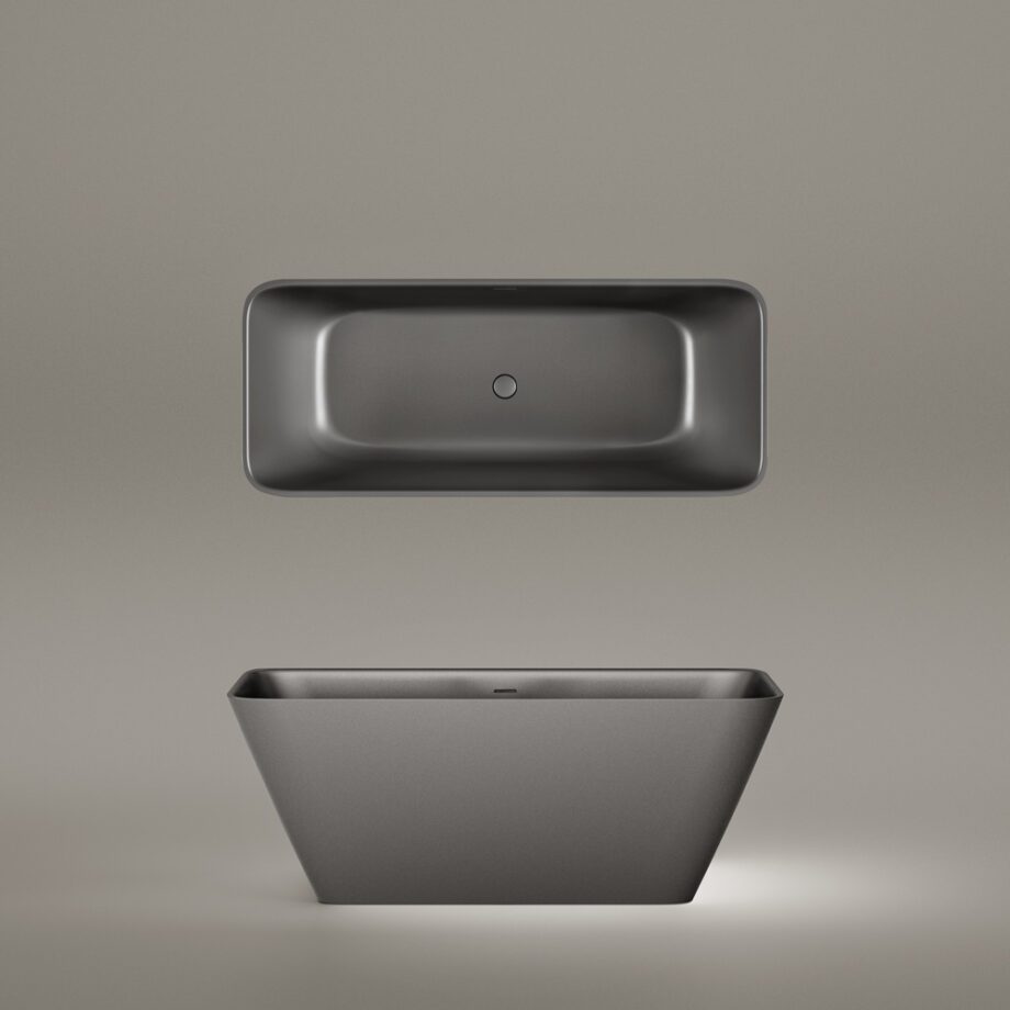 Must eraldiseisev kivivann PAA QUADRO 159×70 cm, Graphite, matt 7 Fristående badkar PAA QUADRO 159x70 cm, svart Graphite – 7