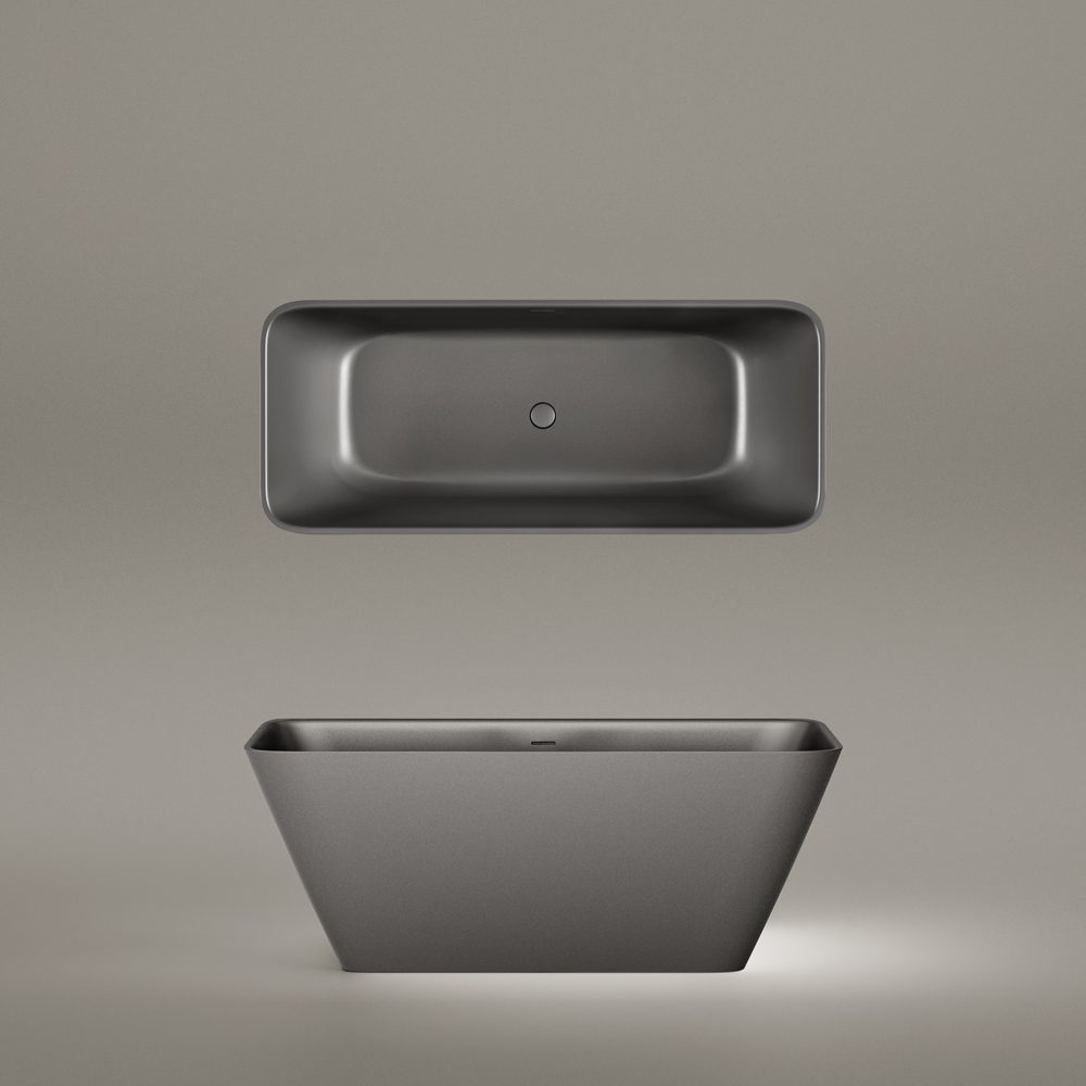 Fristående badkar PAA QUADRO 159x70 cm, svart Graphite – 7