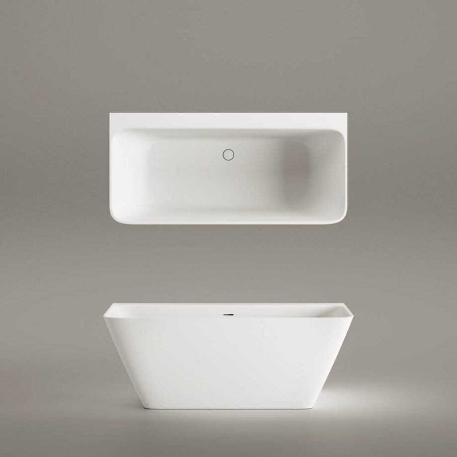 Badkar mot vägg PAA QUADRO WALL 160,5x76 cm, Silkstone – 8