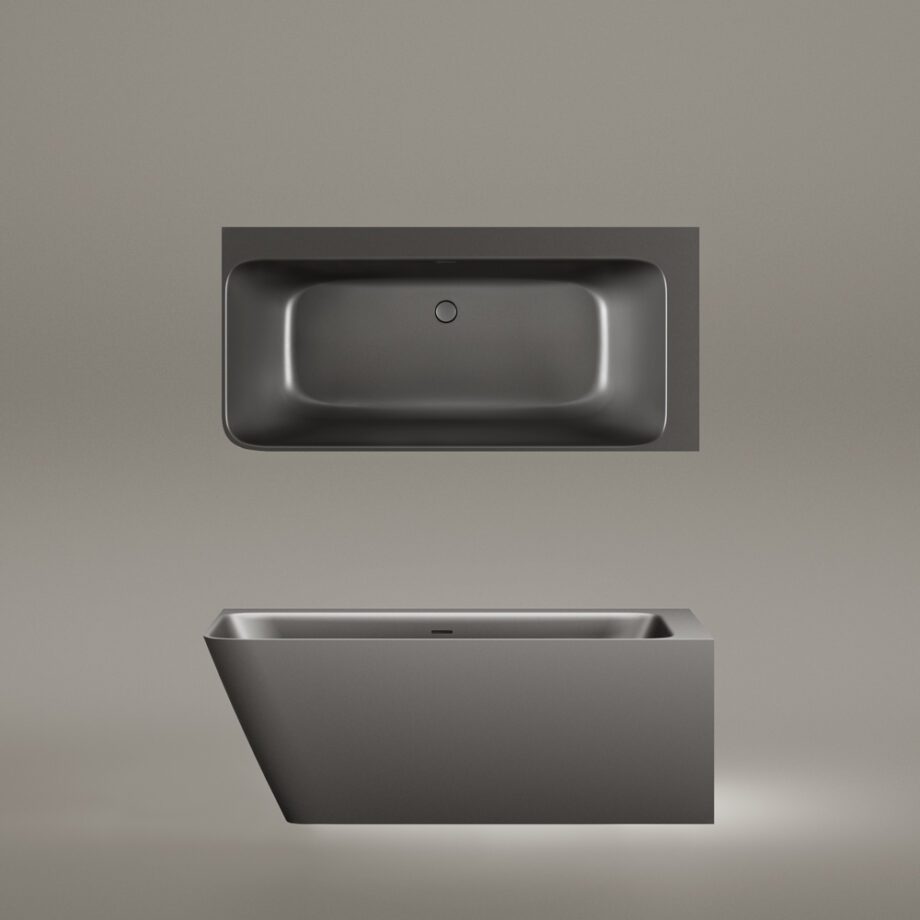 Must nurgavann PAA QUADRO CORNER A 160×75 cm, vasakpoolne, Graphite, matt 4 Hörnbadkar PAA QUADRO CORNER A 160x75 cm, vänster, Graphite – 4
