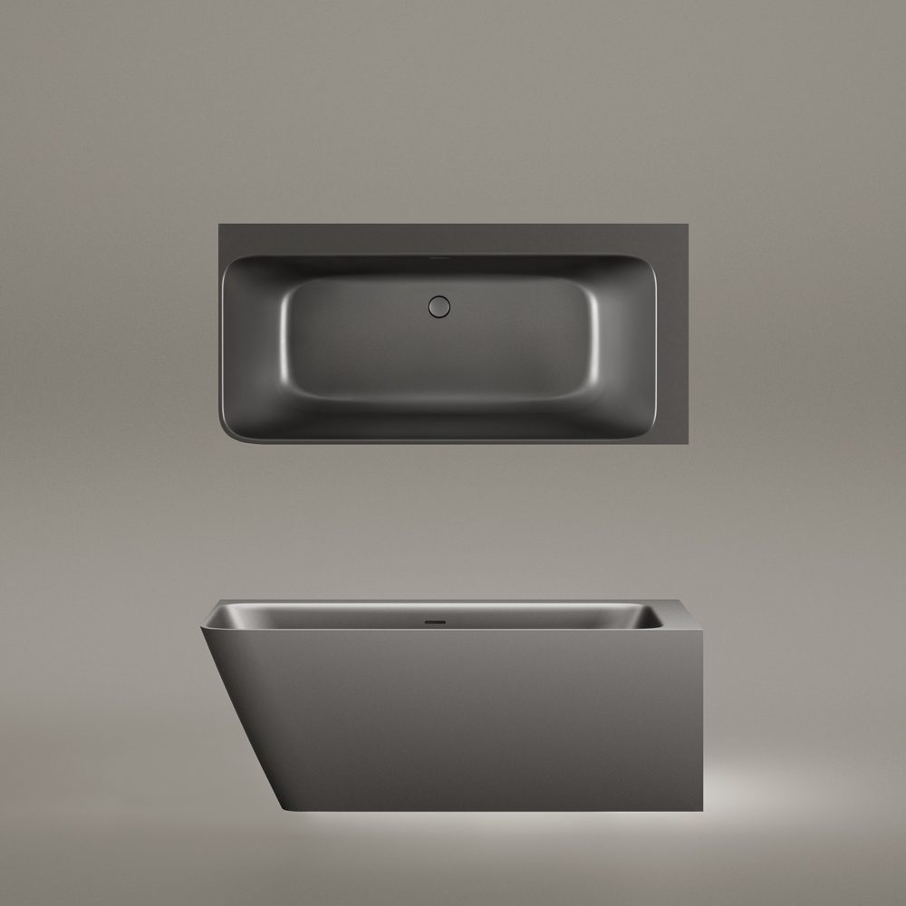 Hörnbadkar PAA QUADRO CORNER A 160x75 cm, vänster, Graphite – 4