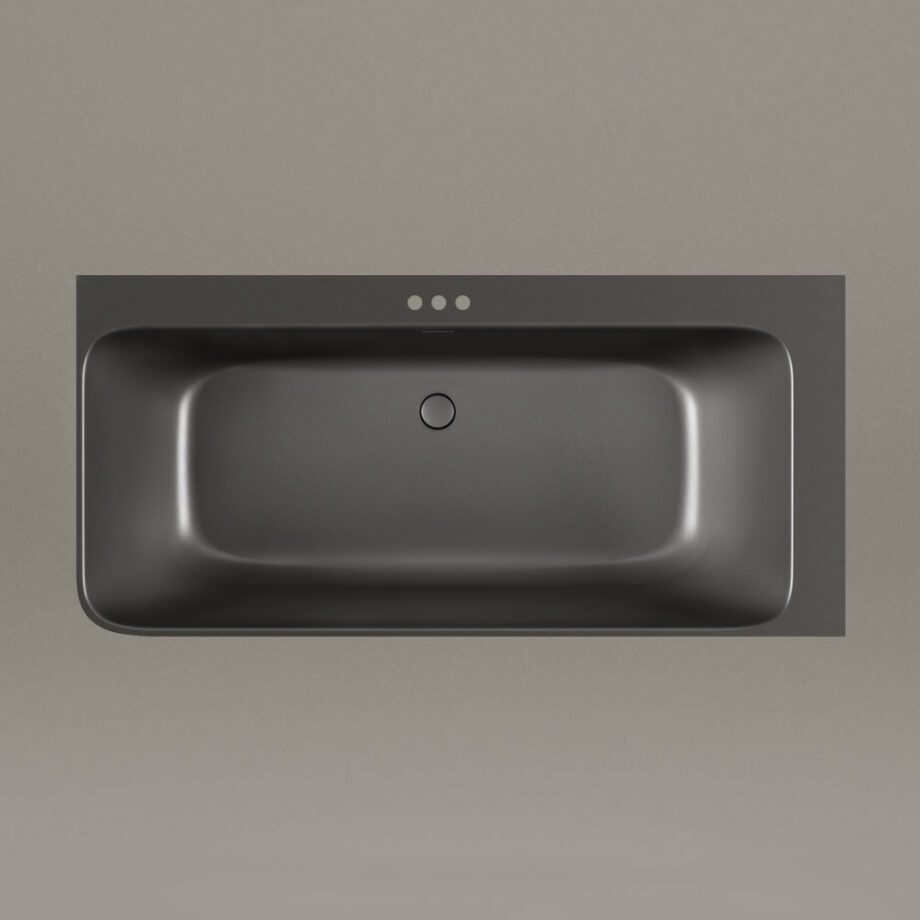 Must nurgavann PAA QUADRO CORNER A 160×75 cm, vasakpoolne, Graphite, matt 3 Hörnbadkar PAA QUADRO CORNER A 160x75 cm, vänster, Graphite – 3