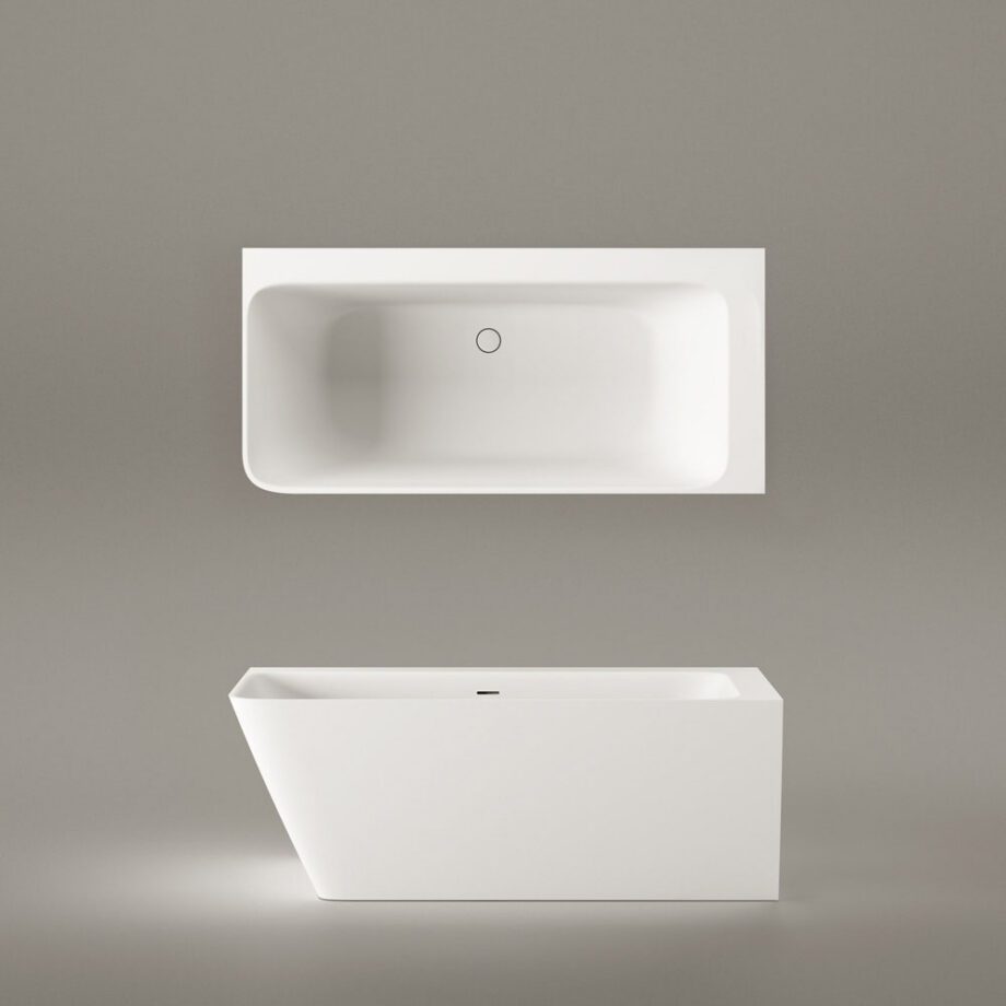 Hörnbadkar PAA QUADRO CORNER A 160x75 cm, vänster, Silkstone – 7