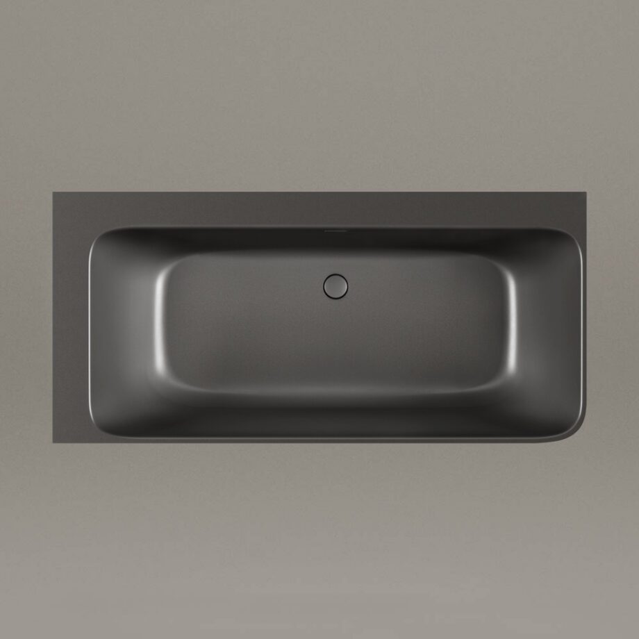 Must nurgavann PAA QUADRO CORNER D 160×75 cm, parempoolne, Graphite, matt 5 Hörnbadkar PAA QUADRO CORNER D 160x75 cm, höger, Graphite – 5