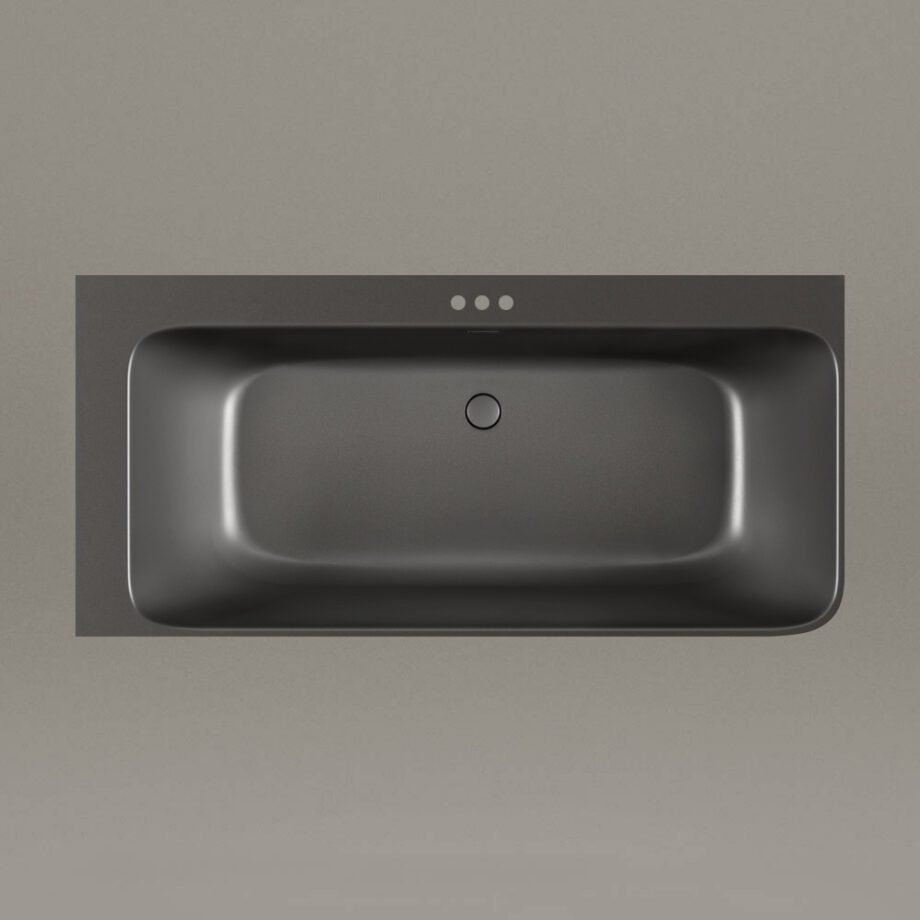 Must nurgavann PAA QUADRO CORNER D 160×75 cm, parempoolne, Graphite, matt 3 Hörnbadkar PAA QUADRO CORNER D 160x75 cm, höger, Graphite – 3