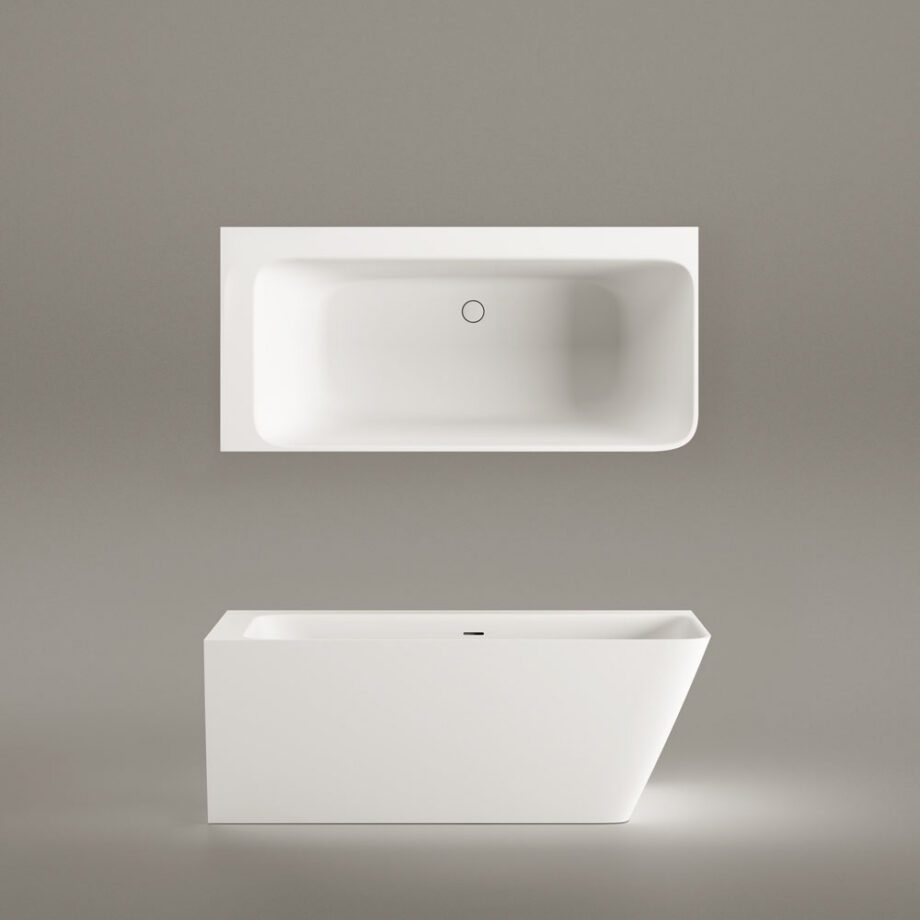 Nurgavann PAA QUADRO CORNER D 160×75 cm, parempoolne, matt Silkstone 7 Hörnbadkar PAA QUADRO CORNER D 160x75 cm, höger, Silkstone – 7
