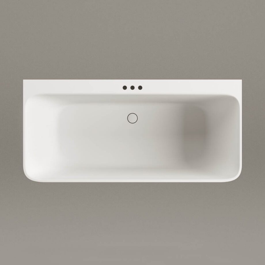 Badkar mot vägg PAA QUADRO WALL 160,5x76 cm, Silkstone – 6