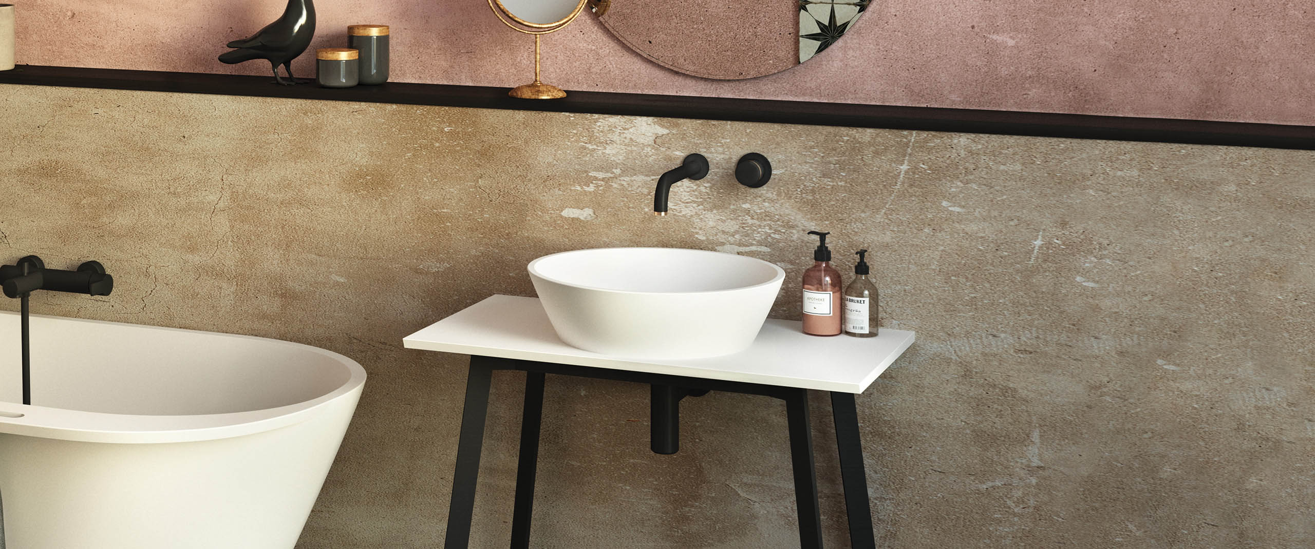 Ovanpåliggande handfat PAA DECO Ø45 cm, Silkstone – 4
