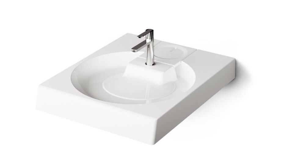Valamu pesumasina kohale PAA CLARO GRANDE 60×75 cm, kivimass Handfat över tvättmaskin PAA CLARO GRANDE 60x75 cm