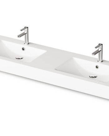 Dubbelhandfat PAA LONG STEP DUO 201x49 cm, gjutmarmor