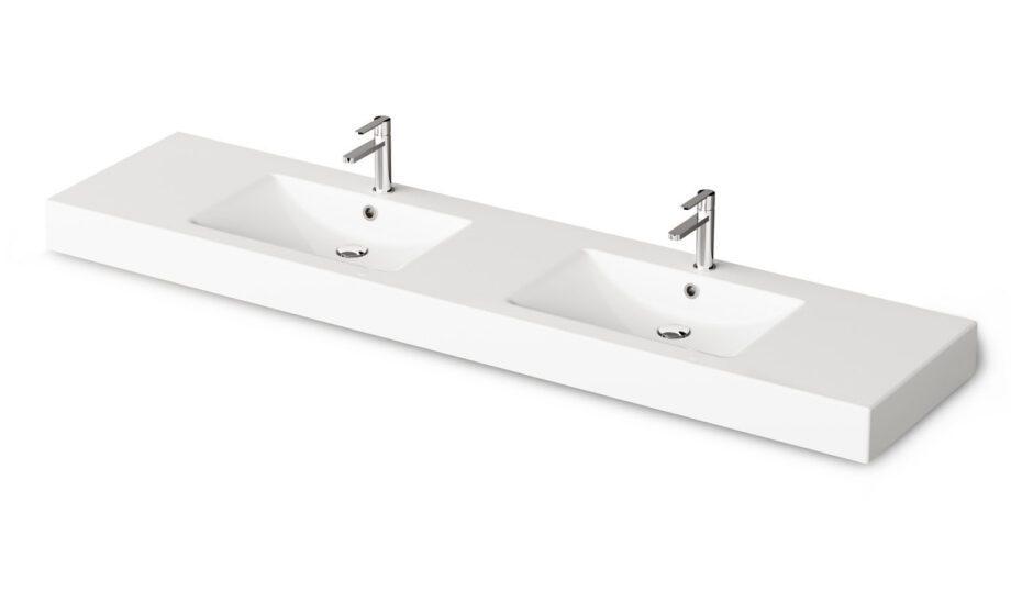 Topeltvalamu PAA LONG STEP DUO 201×49 cm, kivimass Dubbelhandfat PAA LONG STEP DUO 201x49 cm, gjutmarmor