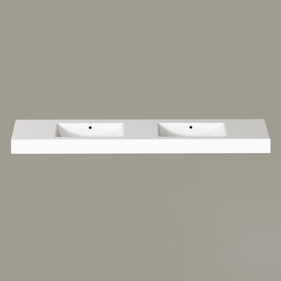Topeltvalamu PAA LONG STEP DUO 201×49 cm, kivimass 2 Dubbelhandfat PAA LONG STEP DUO 201x49 cm, gjutmarmor – 2