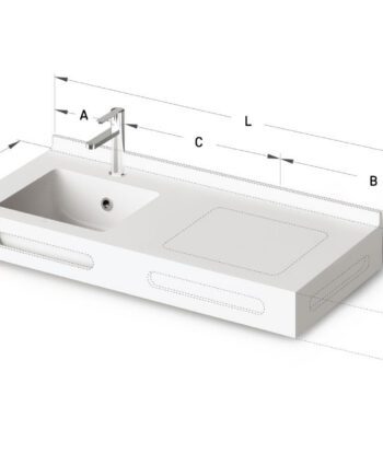 Måttbeställt tvättställ PAA OPUS MINI MTM, Silkstone