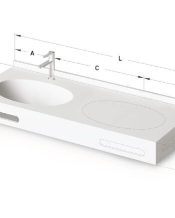 Måttbeställt tvättställ PAA OVO MTM, Silkstone