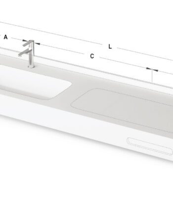 Måttbeställt tvättställ PAA QUADRO MTM, Silkstone
