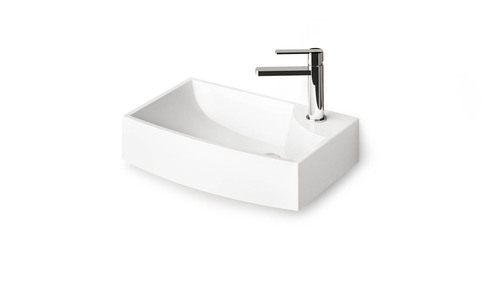 Vägghängt handfat PAA STEP MINI 47x31 cm, gjutmarmor