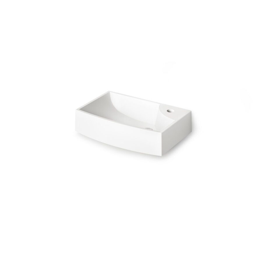 Seinavalamu PAA STEP MINI 47×31 cm, kivimass 2 Vägghängt handfat PAA STEP MINI 47x31 cm, gjutmarmor – 2