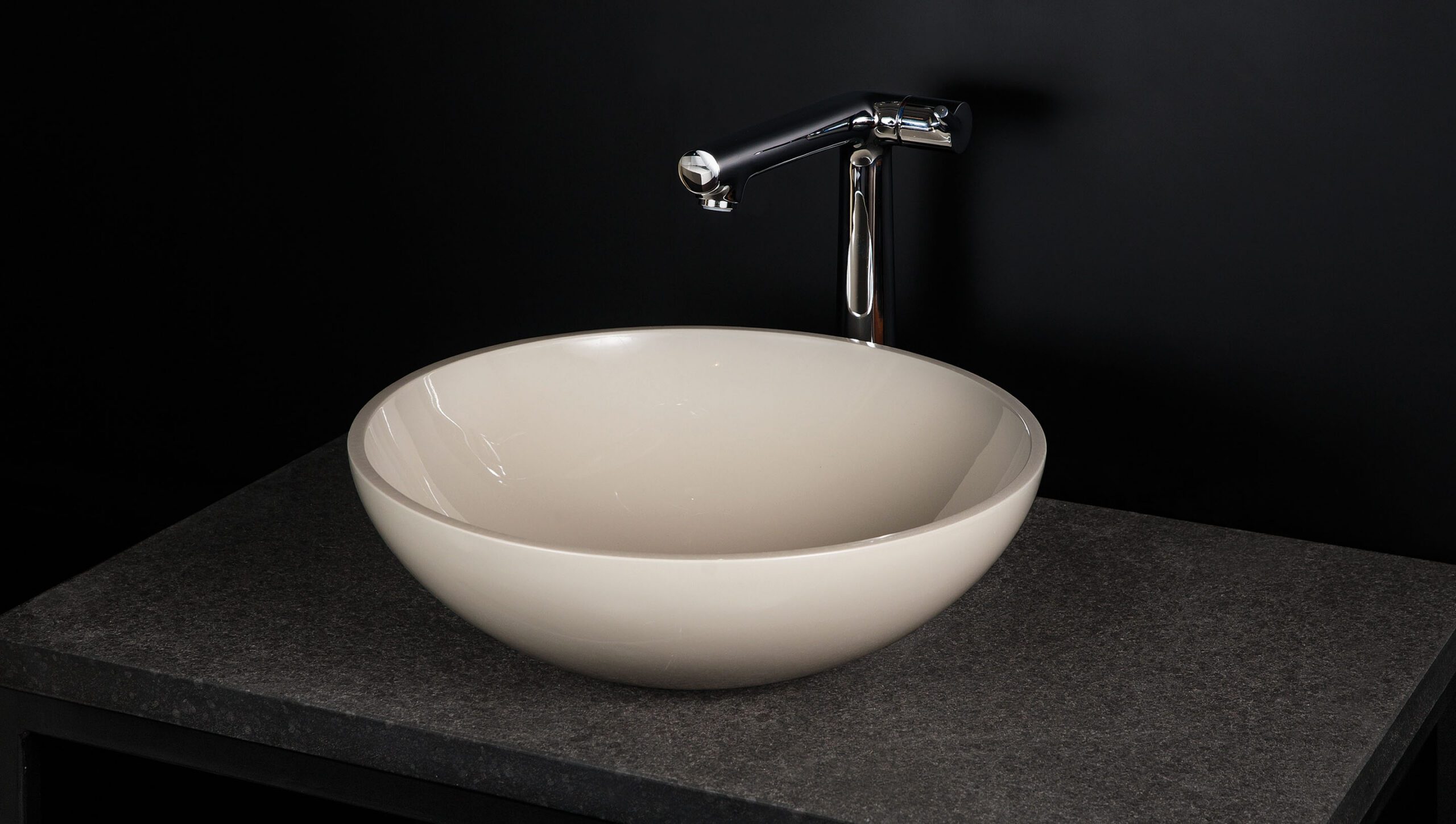 Ovanpåliggande handfat PAA ROUND ON Ø41 cm, gjutmarmor – 3