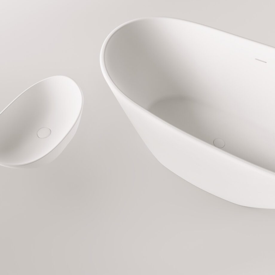 Fristående badkar PAA AMORE 160x85 cm, gjutmarmor – 8
